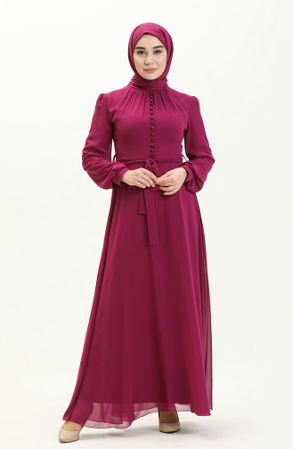 Purple Hijab Evening Dress 5695-13