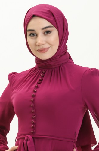 Purple Hijab Evening Dress 5695-13