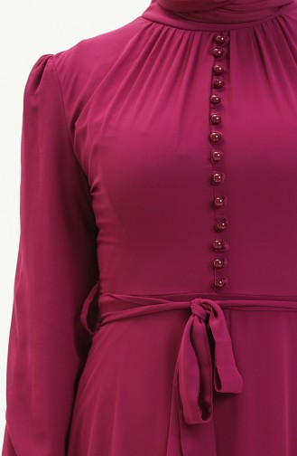 Purple Hijab Evening Dress 5695-13