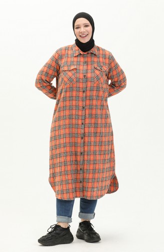 Plus Size Plaid Tunic 2003-02 Orange 2003-02