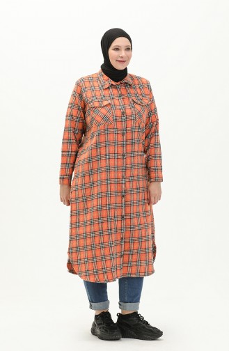 Plus Size Plaid Tunic 2003-02 Orange 2003-02