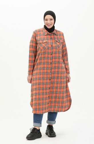 Plus Size Plaid Tunic 2003-02 Orange 2003-02