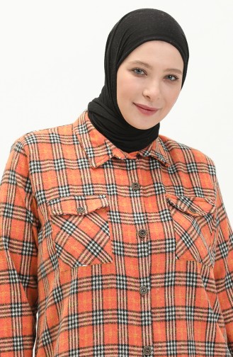 Plus Size Plaid Tunic 2003-02 Orange 2003-02