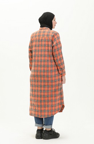 Plus Size Plaid Tunic 2003-02 Orange 2003-02