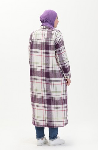 Große Größe Ecossai gemusterte lange Tunika 2003-05 Violett 2003-05