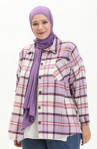 Plus Size Plaid Tunic 2009-05 Lilac 2009-05