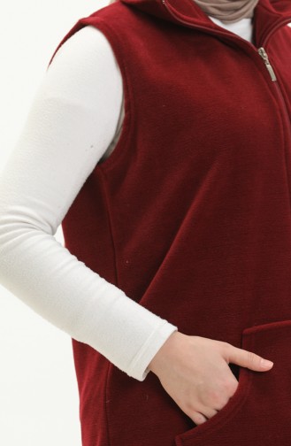 Fleece-Strickjacke mit Kapuze 0008-02 Burgunderrot 0008-02