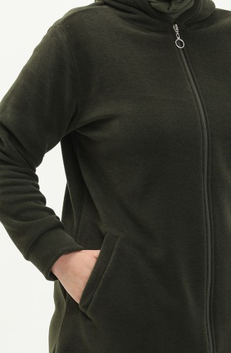Büyük Beden Polar Hırka 0007-03 Haki