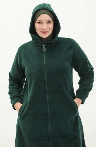 Übergröße Fleece-Strickjacke 0007-05 Smaragdgrün 0007-05