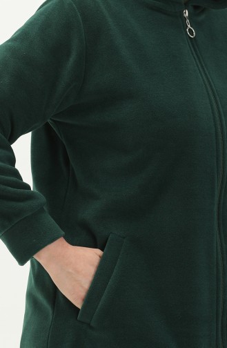 Übergröße Fleece-Strickjacke 0007-05 Smaragdgrün 0007-05