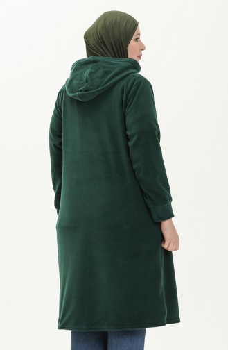 Übergröße Fleece-Strickjacke 0007-05 Smaragdgrün 0007-05