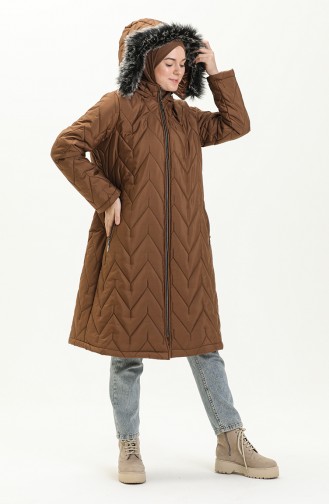 Hooded Quilted Coat 517622-01 Tan 517622-01