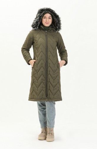 Hooded Quilted Coat 517622-03 Khaki 517622-03