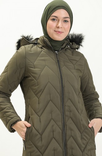 Hooded Quilted Coat 517622-03 Khaki 517622-03