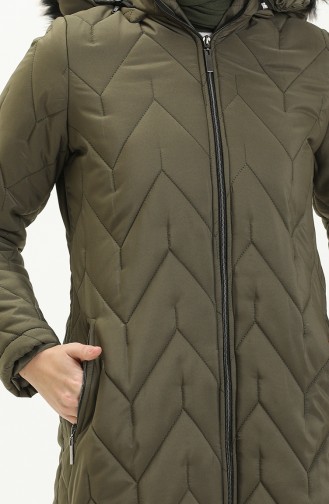 Manteau Matelassé à Capuche 517622-03 Khaki 517622-03