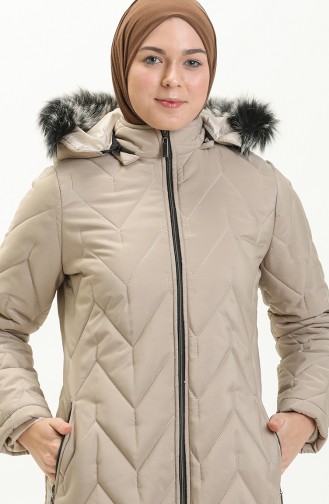 Manteau Matelassé à Capuche 517622-04 Pierre 517622-04