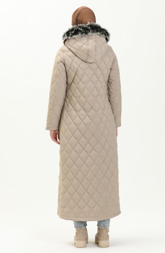 Hooded Quilted Coat 5175-04 Stone 5175-04