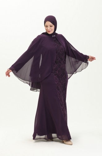 Lila Hijab-Abendkleider 3003-04