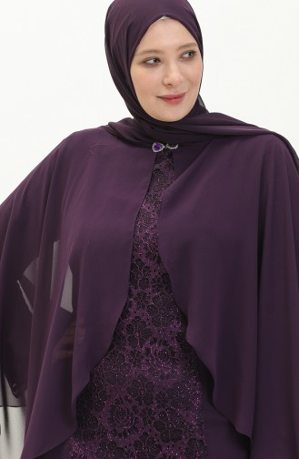 Purple İslamitische Avondjurk 3003-04