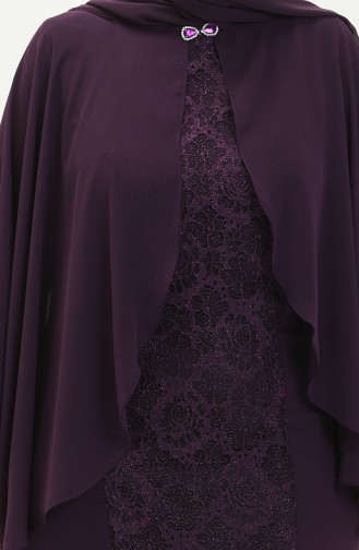 Lila Hijab-Abendkleider 3003-04