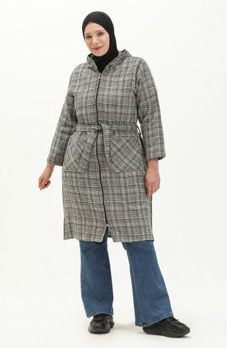 Plus Size Plaid Cape 2004-01 Black Powder 2004-01