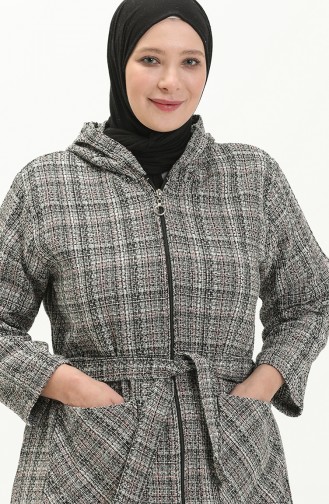 Plus Size Plaid Cape 2004-01 Black Powder 2004-01