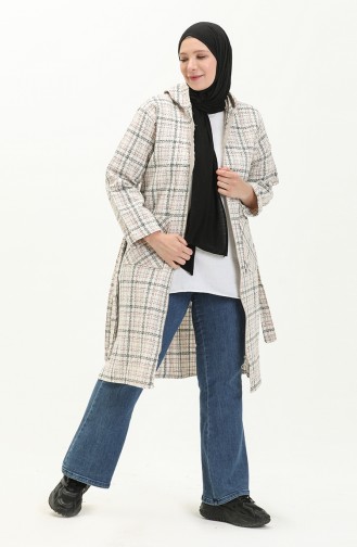 Plus Size Plaid Cape 2004-05 Beige 2004-05