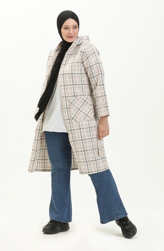 Plus Size Plaid Cape 2004-05 Beige 2004-05