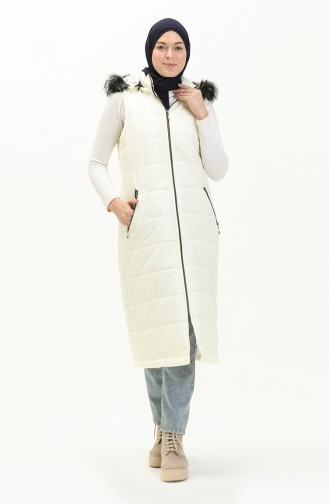 Gilet Matelassé en Fourrure 514722-01 Crème 514722-01