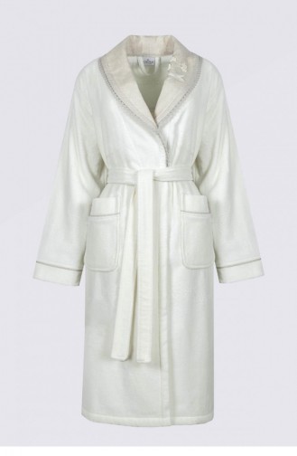 Cream Towel and Bathrobe Set 004.Krem