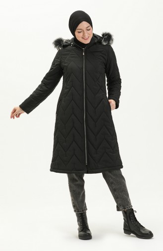 Hooded Quilted Coat 517622-02 Black 517622-02