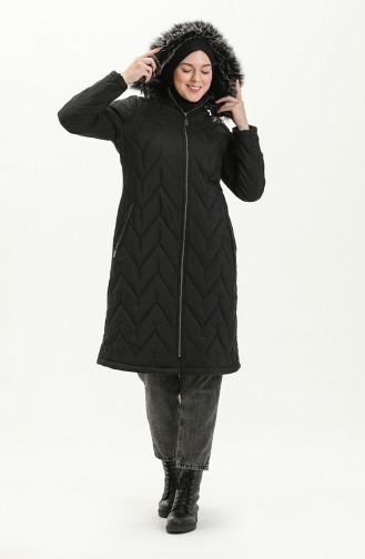 Hooded Quilted Coat 517622-02 Black 517622-02