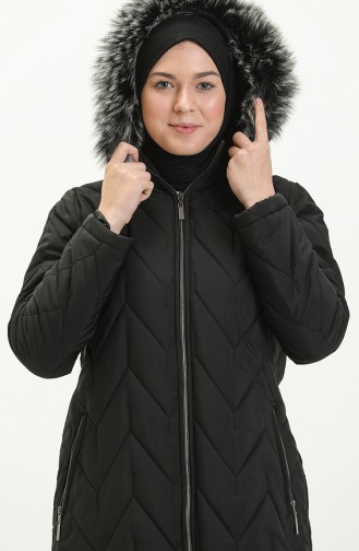 Hooded Quilted Coat 517622-02 Black 517622-02