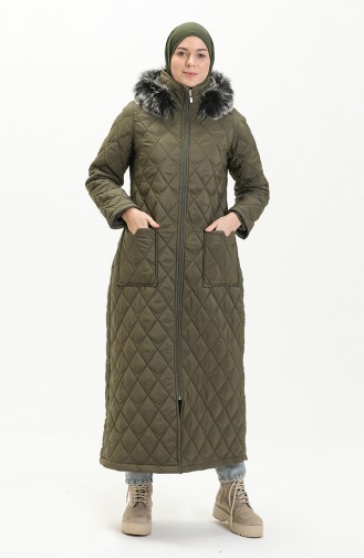 Hooded Quilted Coat 5175-01 Khaki 5175-01