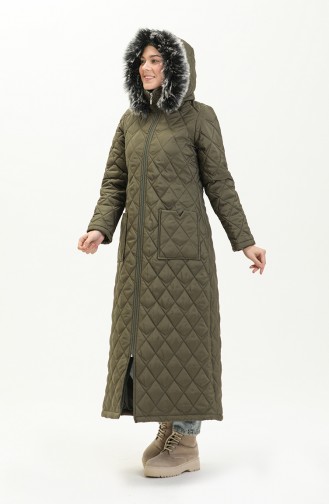 Hooded Quilted Coat 5175-01 Khaki 5175-01