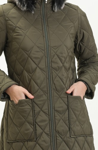 Hooded Quilted Coat 5175-01 Khaki 5175-01
