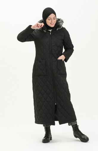 Earthquake Solidarity Mobilization - Hooded Quilted Coat 5175-05 Black 5175-05