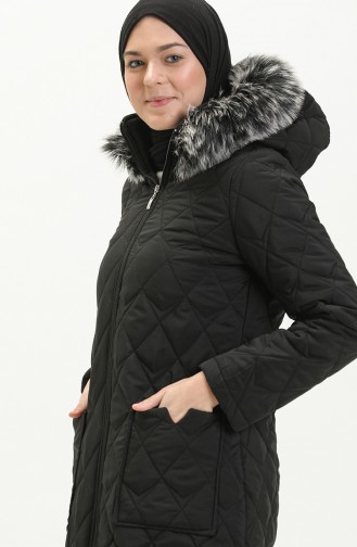 Hooded Quilted Coat 5175-05 Black 5175-05