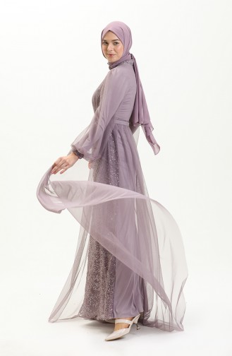 Silbergrau Hijab-Abendkleider 5383-21