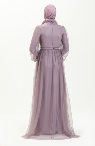Violet Hijab Evening Dress 5383-21