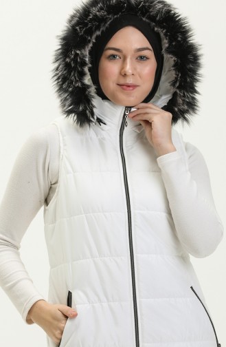 Gilet Matelassé en Fourrure 514722-05 Blanc 514722-05