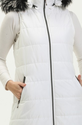 Gilet Matelassé en Fourrure 514722-05 Blanc 514722-05