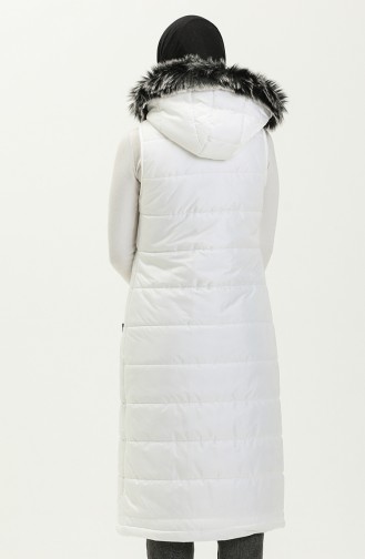 Fur Detailed Puffer Vest 514722-05 white 514722-05