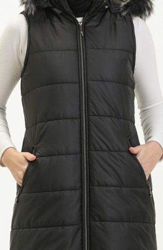 Gilet Matelassé en Fourrure 514722-07 Noir 514722-07