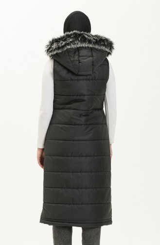 Fur Detailed Puffer Vest 514722-07 Black 514722-07