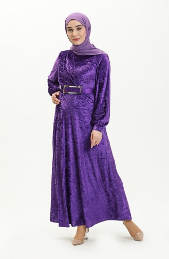 Purple Hijab Dress 4253-02