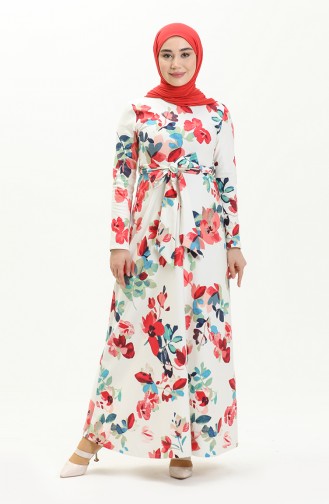 White Hijab Dress 0123-02