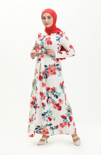 White Hijab Dress 0123-02