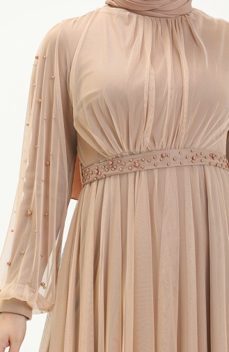 Dunkel-Beige Hijab-Abendkleider 5514-18