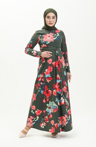 Khaki Hijab Kleider 0123-01